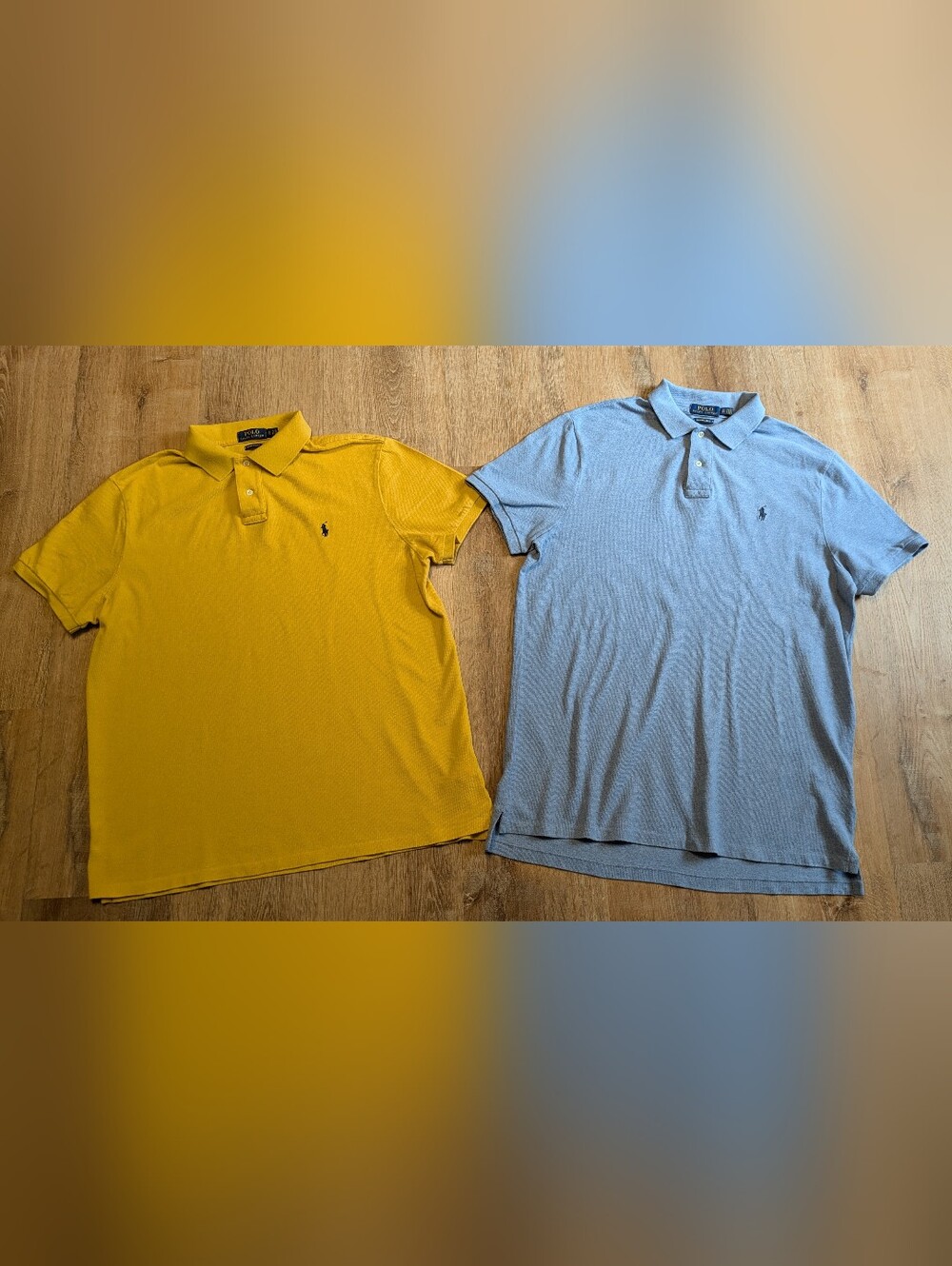 Polo Ralph Lauren Men’s Polo Twin Pack - Yellow & Light Blue Custom Slim Fit XL